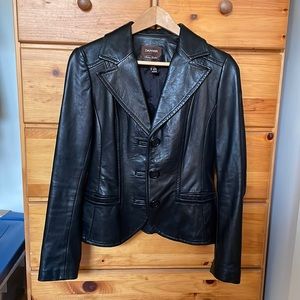 Danier black leather jacket women’s size XS